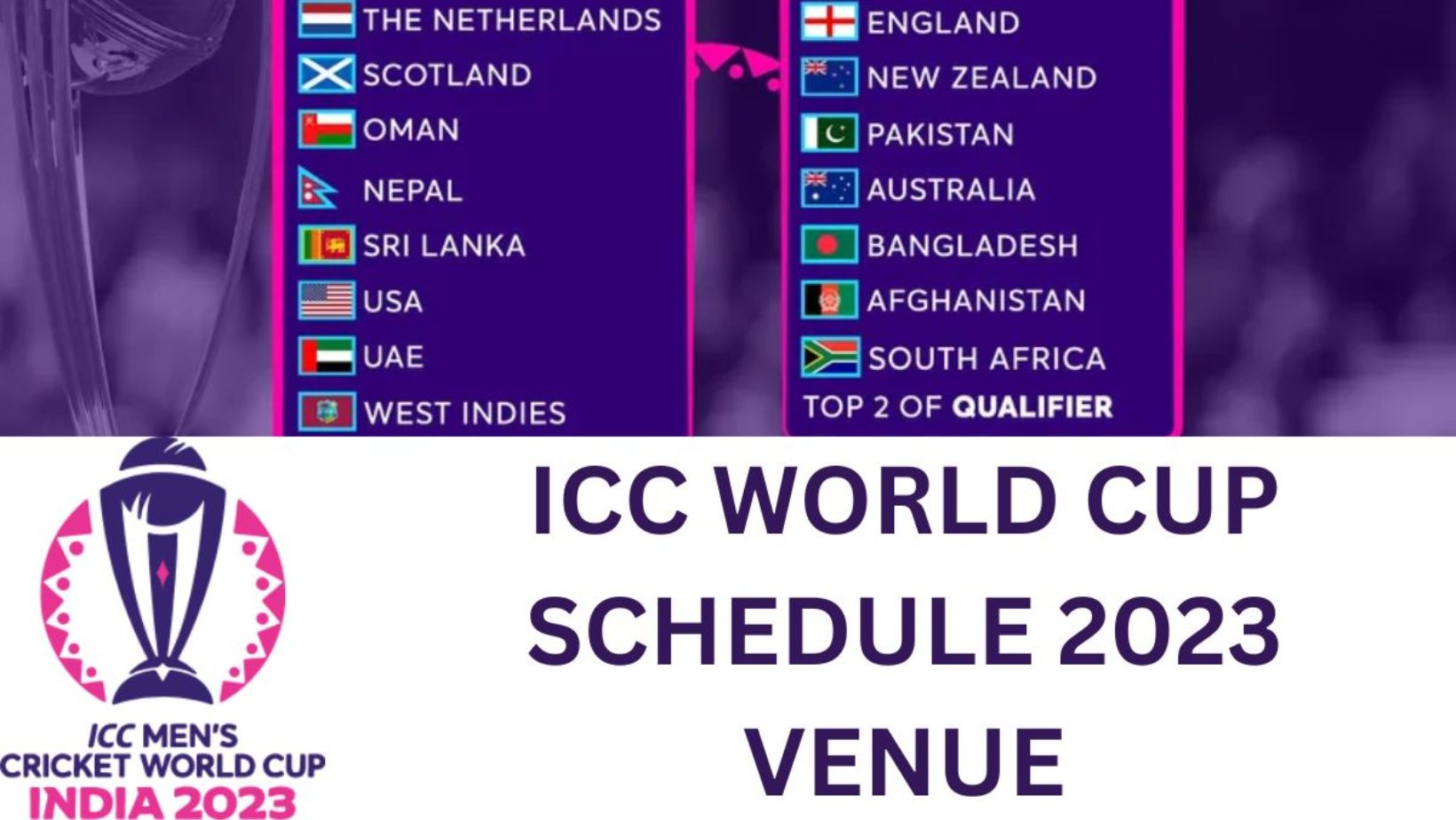 icc world cup world cup 2023: schedule,Results, score, points table and scorecard