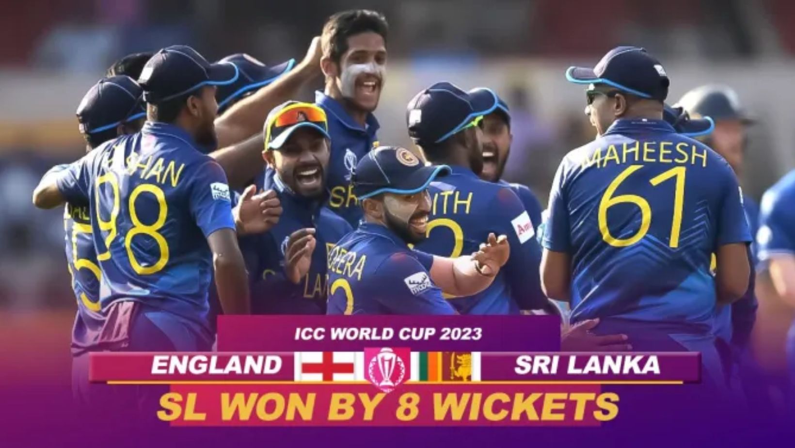 ENG vs SL World Cup 2023 hioghlights: Sri Lanka win by 8 wickets