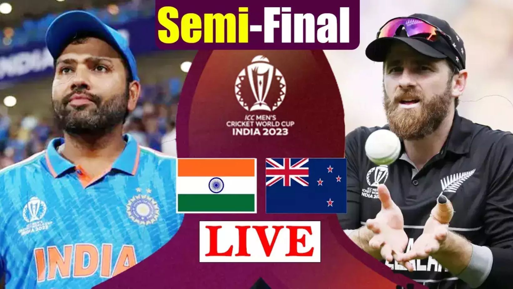 Live Score: IND vs NZ, 1st Semi Final – World Cup 2023 Cricket Match